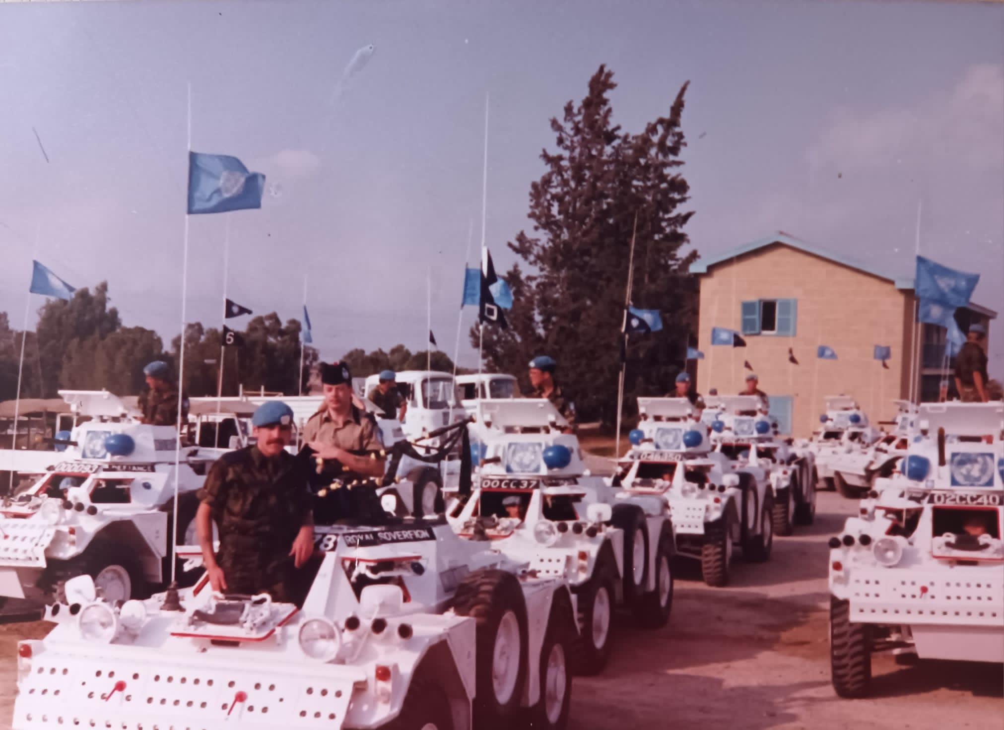 'The United Nations in Cyprus, on our way to collect medals.' 